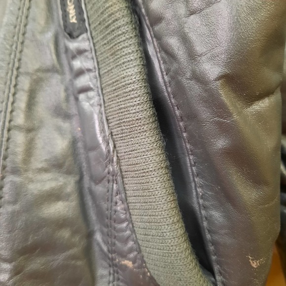 Vintage Members Only| 1980s Gray Leather Bomber Jacket Sz 40 - Picture 7 of 15